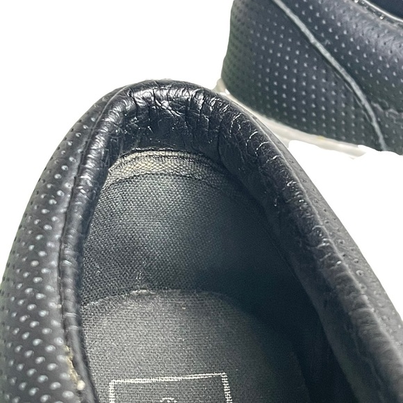 Vans Perf Black Leather Slip On Perforated  Unisex Shoes US Men 5 US Woman 6.5 - Picture 14 of 15